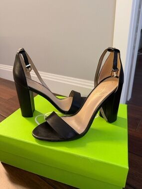 Sam Edelman Black Block Heel Ankle-Strap Sandals